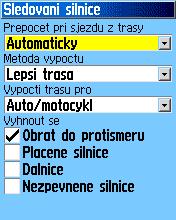 Nastavenie Autoroutingu Stránka autoroutingu Vám umožňuje nastaviť spôsob, ako sa bude metóda výpočtu trasy správať. K dispozícii máte niekoľko volieb, ktorými nastavujete spôsob výpočtu trasy.