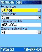 Nastavenie času Tu nastavujete správne zobrazenie času pre polohu, kde sa nachádzate. Pre použitie nastavenia času: 1. Presuňte sa na stránku Nastavenie času. 2.