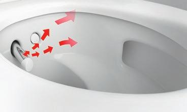 Tryska je skrytá priamo v sprchovacom ramene, vďaka čomu je hygienicky chránená, aj keď sa nepoužíva, a zostáva tak stále čistá.