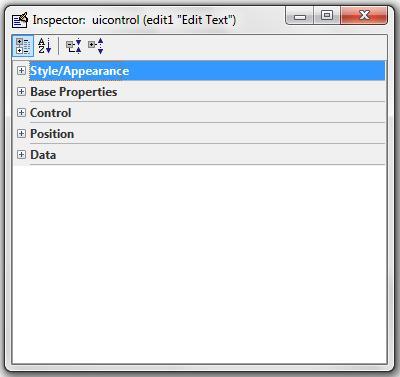 Obrázek 4 Skupiny, které se vytvářejí v Inspectoru Vlastnosti jednotlivých objektů se liší. Ovšem každý objekt má vlastnost Tag. Ta slouží k jednoznačné identifikaci objektu v rámci GUI.