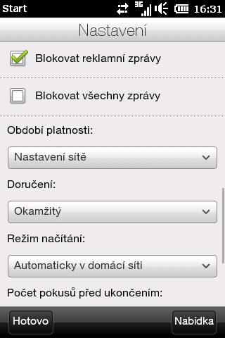 Stiskněte tlačítko Nabídka a klikněte na