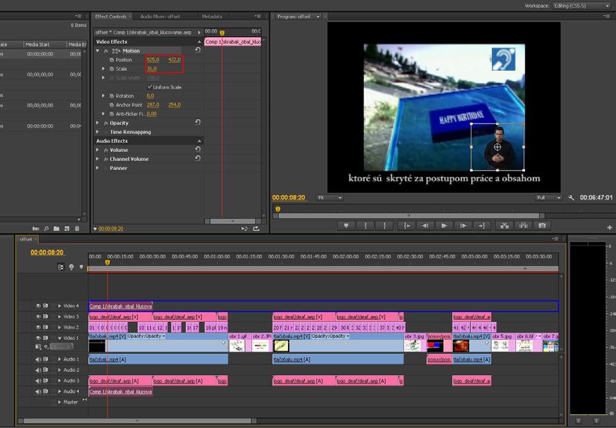Vložením titulkov, posunkov a loga do videa môže celkový projekt nadobudnúť obrovské