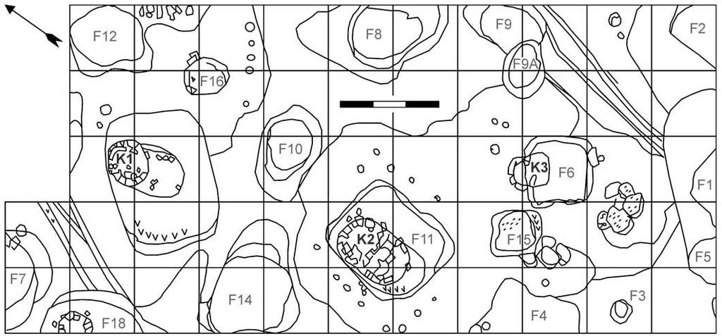 Fig. b. Alchemy workshop layout. Bilyar excavation LXI. Drawn by S. Valiulina, technical support A. Frolov. Obr. b. Alchymistická dílna situační plán. Bilär: výzkum LXI. Kresba S.