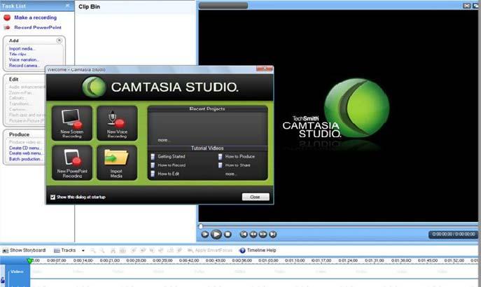 Obrázok 19 Prostredie programu Camtasia Studio http://camstudio.en.softonic.com/ http://www.techsmith.