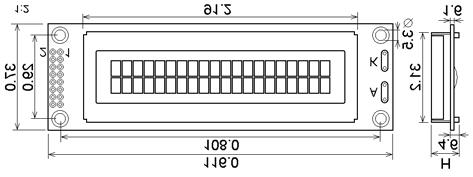 WH1604B LD MODULY ZNAKOVÉ Znakový modul 16 znakù, 4 øádky WH1604B 59187 WH1604B-YYH-ET#