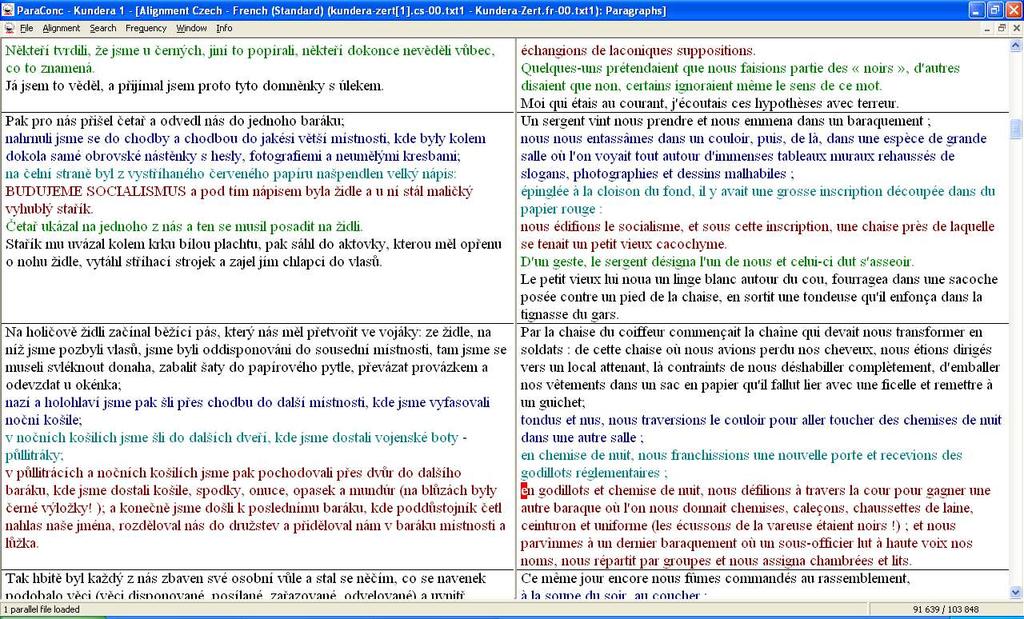 de paragraphes soit le même (en fait, la structuration du texte est marquée par les marques de fin de paragraphe ).