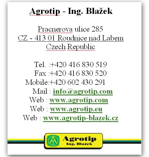 BS 2,70 BS Příkon /kw 2,6 2,9 3,8 4,2 4,6 5,3 5,9 Hmotnost stroje bez příslušenství /kg 100 105 165 195 205 220 250 Otáčky vývodového hřídele ot/min 540/750/1000/otáčky vlevo nebo vpravo