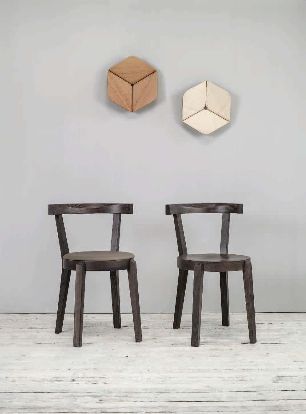 The barstool with a stainless steel or black leg connection supplements the Punton series.