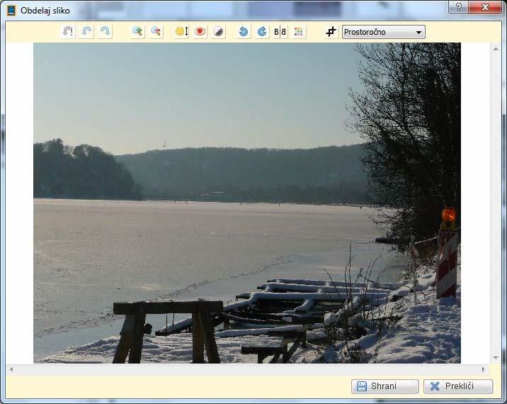 Spremeni svetlost in kontrast - Včasih so slike pretemne in kontrast ni dovolj velik. Take slike lahko enostavno optimirate. Svetlost fotografije spremenite s klikom na gumb.