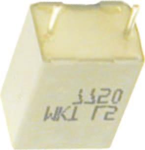 R82, RSB Typické aplikace vazební a blokovací kondenzátory MKT (Al film na PET fólii), skládaná Klimatická odolnost 55 / 105 / 56 IEC 60068-1 Jmenovité napìtí Un 50Vdc ~ 630 Vdc Jmenovitá kapacita C