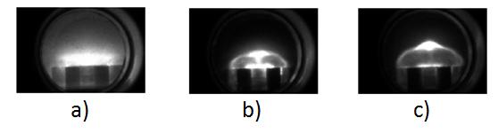 3.1 Fáze průrazu 3 PLAZMATICKÝ FOKUS Obrázek 11: plazmatický fokus - typ Mather - průběh výboje [13] U obou typů si můžeme všimnout, že jsou tvořeny dvěma elektrodami z mědi, nerezi, oceli nebo