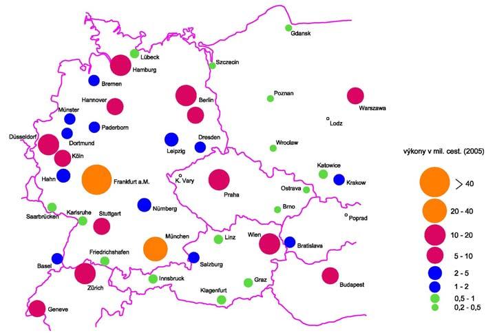 metropolitní areály středoevropských měst nad 500 tis. obyvatel areál počet obyv. plocha obyv./km 2 stát hlavní středisko počet obyv. plocha obyv./km 2 v tis. v km 2 v admin. vymezení v tis.