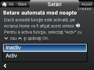 12.4 FLOW LIMIT 12.5 Setare automată mod noapte 3.1.5.0.0.0 FLOW LIMIT 3.1.6.0.0.0 Setare automată mod noapte Română (RO) Navigare ome > Setări > FLOW LIMIT FLOW LIMIT Activare funcţie FLOWLIMIT Setaţi FLOWLIMIT.