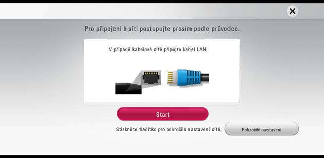 Nastavte [SÍŤ] následovně: Příprava Před nastavením pevného připojení je třeba se připojit k širokopásmovému internetu Vaší domácí sítě. 1. Zvolte možnost [Nastav.