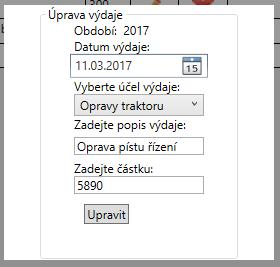 Obrázek 6.10: Ukázka modálního okna. Posledním prvkem v okně aplikace je stavový řádek umístěný ve spodní části okna.