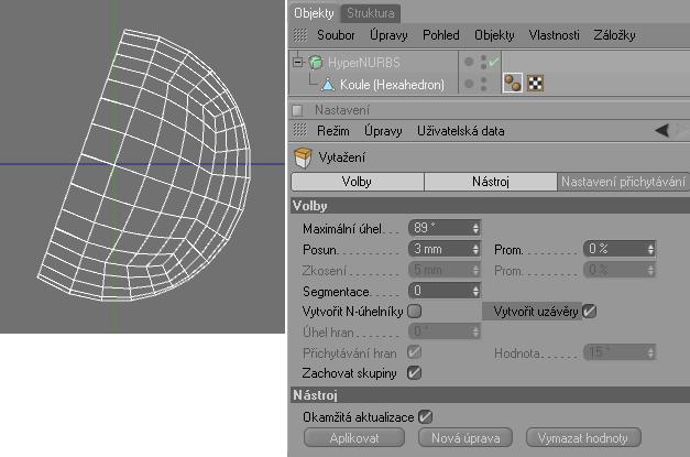 102 Arndt von Koenigsmarck Nakonec si vytvoříme objekt HyperNURBS (Objekty / NURBS) a objekt polokoule zařadíme jako podobjekt objektu HyperNURBS.