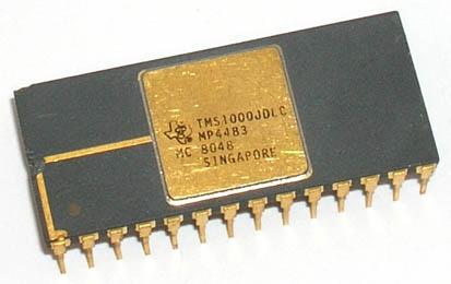 Mikrokontrolér Obrázek: Mikrokontrolér TMS1000 firmy Texas Instruments.