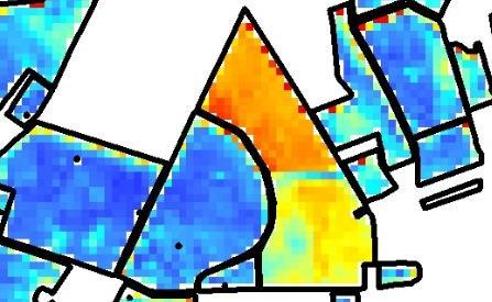 Produkční zóny Vymezení produkčních zón v rámci pozemků Družicová multispektrální data víceletá časová řada (8 let) = Landsat 5, 8 produkty Surface reflectance (ESPA USGS) identifikace oblačnosti