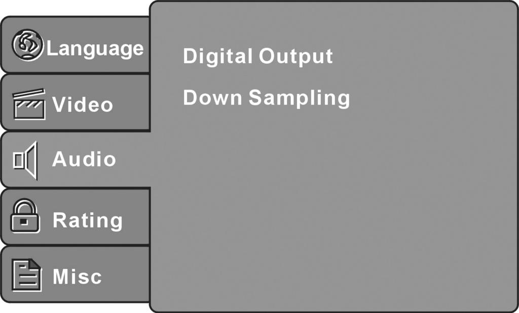 Aspect Ratio Select the aspect ratio. Notes: The image display ratio is related to the recorded disc format. Some disc can not display images in the aspect ratio you choose.