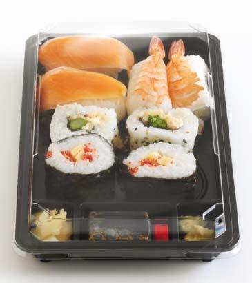 SushiBox - Boxy na suši Tento typ obalu je špeciálne navrhnutý pre exkluzívne špièkové suši produkty urèené ako obed pre jednu osobu alebo ako predjedlo pre dvoch.