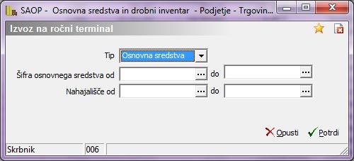 Uvoz podatkov v program OSD Priprava inventure Ko je narejen končni obračun amortizacije, se v programu postavimo na Obračuni in inventura / Inventura /