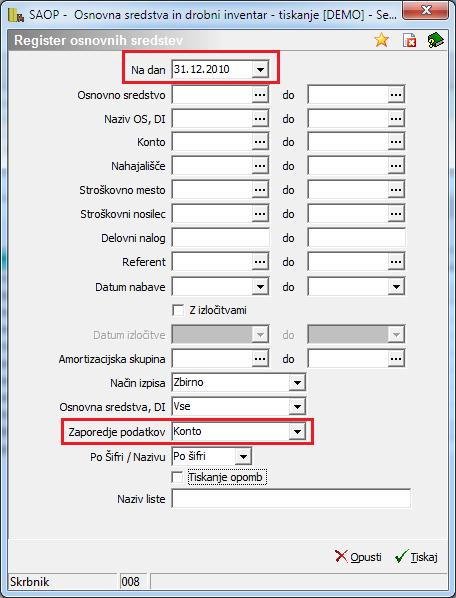 9. KONTROLA PODATKOV V REGISTRU Z GLAVNO KNJIGO 9.1.