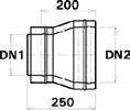 ICS 25 Tloušťka stěny 0,5; tloušťka izolace 25 mm světlý Ø v mm 80 100 130 150 180 200 230 světlý Ø v mm 250 300 350 - - - - 1 Redukce v systému ICS 25 Objednací znak SAP NAVI 41******84 41******84