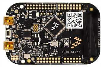 9.3.2 Mikropočítač KL25Z128VLK4 Obr. 38 Vývojový kit FRDM-KL25Z [51]. Jedná se o mikropočítač (viz obr. 39) řady Kinetis L od firmy Freescale.