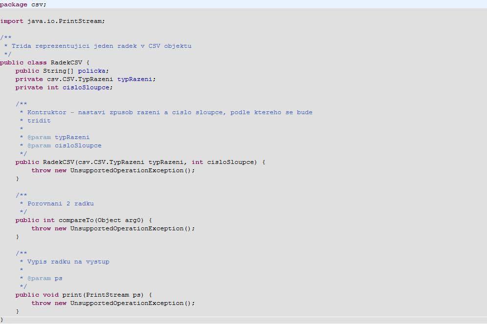 UTB ve Zlíně, Fakulta aplikované informatiky, 2009 39 Obrázek 6.6 Zdrojový kód třídy RadekCSV vygenerovaný pomocí VP 6.2.3 Schopnost reverzního inženýrství VP podporuje reverzní inženýrství pouze v generování diagramů tříd.