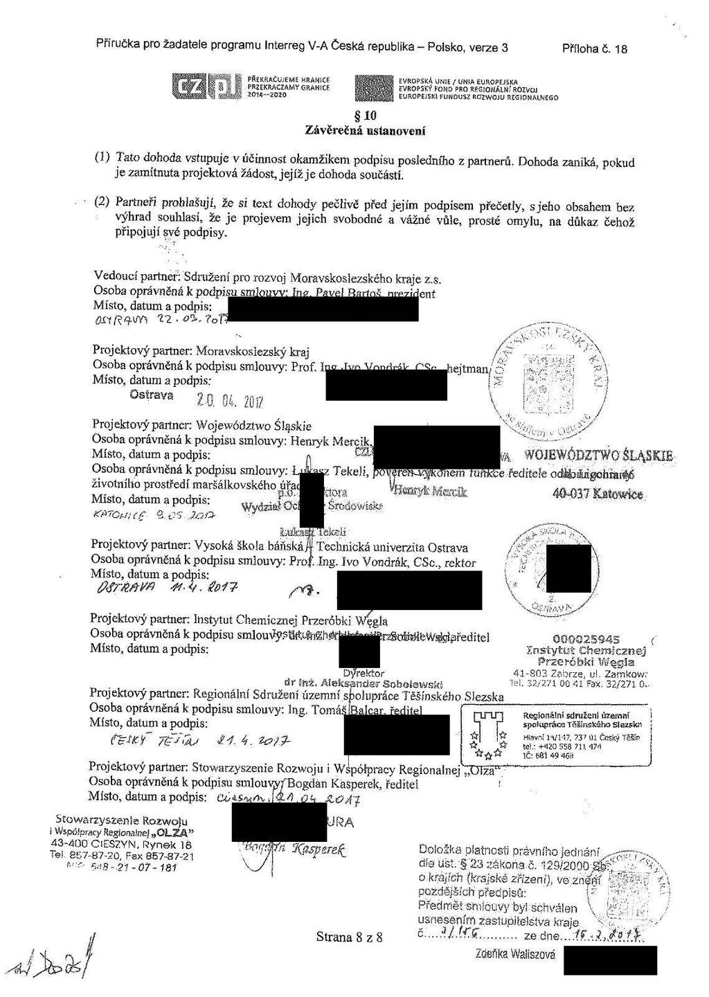 Příručka pro žadatele programy interreg V-A Česká republika - Polsko, verze 3 Příloha č.