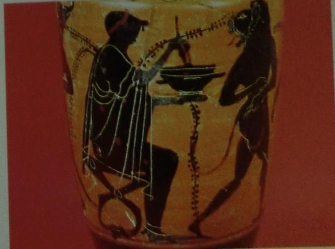 Černofigurový lékythos, 510 500 př. Kr.