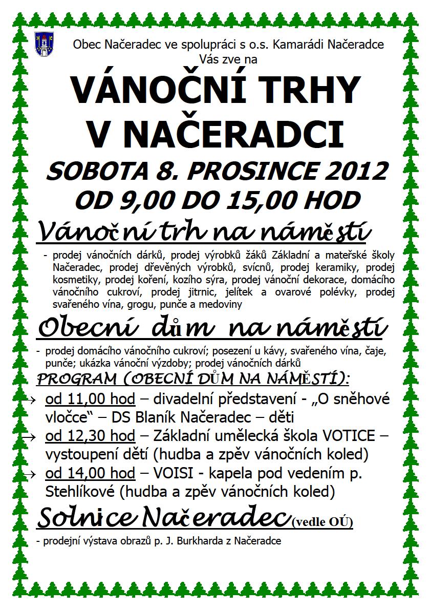 12.2012 Kde v tělocvičně Základní školy Načeradec V kolik 20,00 hodin Hraje hudební skupina MINOR.