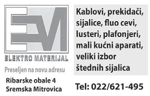 Тел: 614 912; 064/38 55 754. - Про да јем тро со бан стан: по друм, га ра жа, цен трал но гре ја ње то пли фи ка ци је. Тел: 627 180; 064/27 98 571.