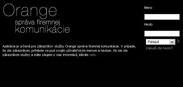 1 ÚVOD Ak máte aktivovanú službu Správa firemnej komunikácie (SFK), prihláste sa na úvodnej stránke aplikácie - www.orange.sk, v časti Pre vašu firmu/moje služby/správa firemnej komunikácie.