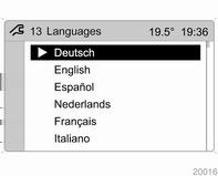 Prístroje a ovládacie prvky 103 Nastavenie merných jednotiek Nastavenie kontrastu (Graphic-Info-Display) Zvoľte požadovaný jazyk. Označené položka sú indikované 6 pred položkou menu.