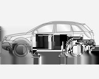 194 Starostlivosť o vozidlo 3. Umiestnenie predných a zadných zdvíhacích bodov je označené výrezmi na spodnom okraji vozidla pod dverami. 4.