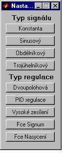 4), sejné okno se oevře i po zadání volby Veniláor: Typ signálu: Konsana - generuje po celou dobu vzorkování konsanní signál o hodnoě k.