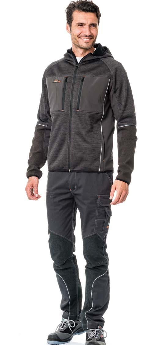 Složení: pletený Softshell (PES/ spandex) mikroflis, TPU membrana s 8.000 mm a 3000 MVP.