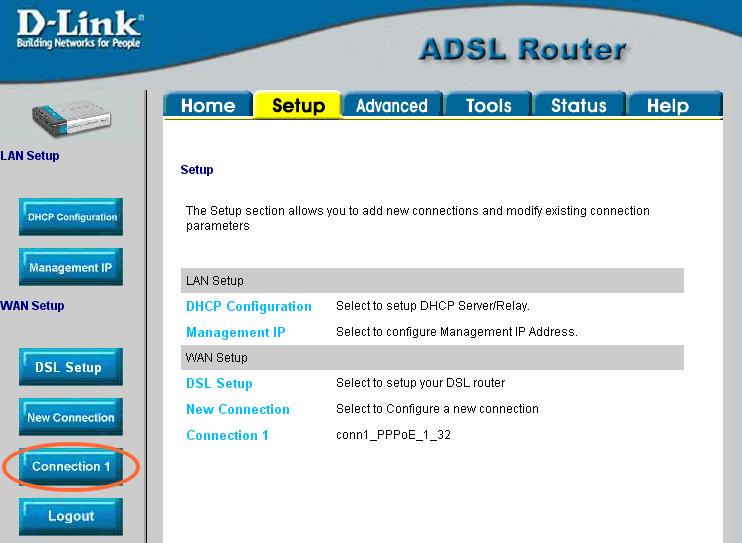 13. V okne Setup, v ľavom navigačnom pruhu naspodku, vyhľadajte a následne kliknite na tlačidlo Connection 1. 14. V okne Setup časť Connection 1 do bunky MTU nastavte hodnotu 1492.