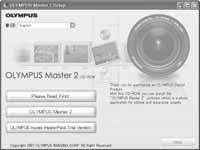Windows 1 Vložte CD-ROM do mechaniky CD-ROM. Zobrazí se úvodní obrazovka OLYMPUS Master. Pokud se obrazovka neobjeví, poklepejte na ikonu»my Computer«a klepněte na ikonu CD-ROM.