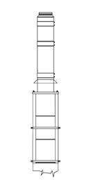 Schiedel Tloušťka stěny 0,5 mm (Ø 80-400mm) 0,6 mm (Ø 450-700mm), tloušťka izolace 25 mm, univerzální 1) světlý Ø v mm ICS/UNI (ST) 150/140 180/160 180/180 200/200 250/250 300/300 350/350 81 Pata