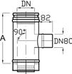 Schiedel Tloušťka stěny 0,5 mm (Ø 80-400mm) 0,6 mm (Ø 450-700mm), tloušťka izolace 25 mm, univerzální 1) světlý Ø v mm 80 100 130 150 180 200 18 Sopouch LAS 60 (se sponou) Objednací znak SAP 113283