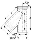 Schiedel Permeter Smooth Tloušťka stěny 0,5 mm, tloušťka pláště 0,6 mm tloušťka izolace 25 a 50 mm, univerzální PM SMOOTH 25 PM SMOOTH 50 světlý Ø v mm 130 150 180 200 130 150 180 200 8 9 Sopouch 45