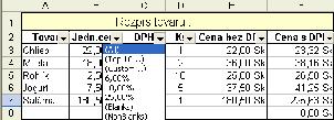 Z existujúcej tabuľky vytvoríme databázu tak, že vyznačíme oblasť údajov a v ponukovom menu vyberieme Data.