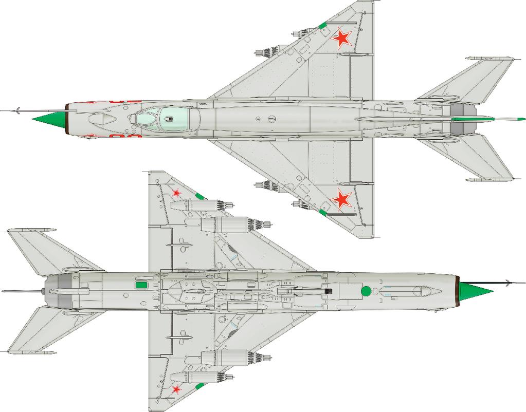 E MiG-21SMT, 296 th IAP, Soviet Union The SMT was the equivalent of the MT intended for home units.