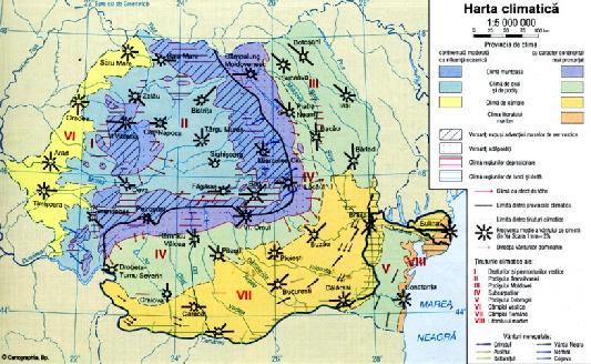 Harta climatică a României Harta precipitaţiilor în România 3.