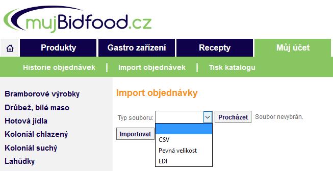 Import a export objednávek Slouží k vzájemnému propojejení aplikace s Vaším interním informačním systémem.