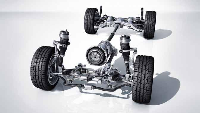 56 Technika modelov Mercedes-AMG V každom okamihu očakávate najvyšší výkon motor AMG V8 biturbo s objemom 5,5 litra to naplní do bodky. Dosahuje výkon 410 kw (557 k) a krútiaci moment 700 Nm.