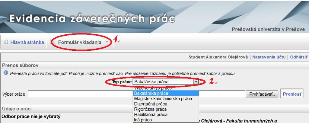 Po zadaní údajov ich musíte uložiť na konci strany potvrdením tlačidla Zmeniť údaje (obr. 3). Obr. 3: Nastavenia študentského účtu 3.