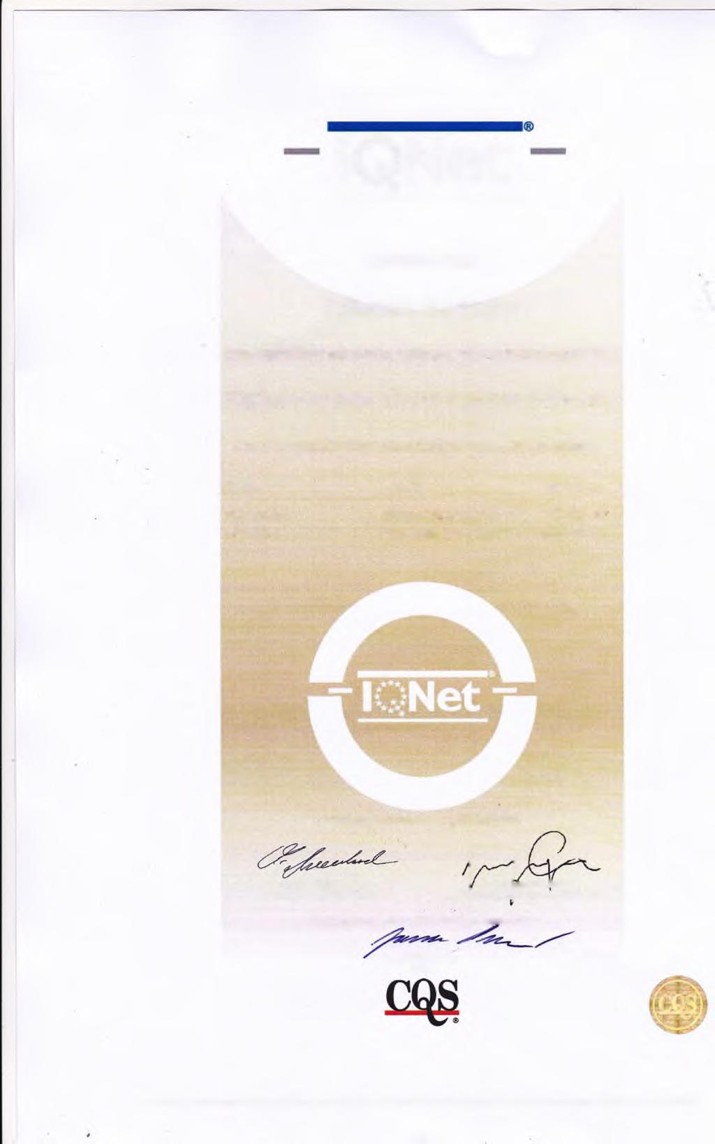 IQNet Certifies that Zdenek Santora has satisfied all the requirements according to the IQNet Auditor
